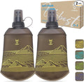 UTOBEST 200ml Soft Flask, 2 Pack Flexible TPU Hydration Water Bottle, Collapsible with 28mm Caliber for Running, Hiking, Cycling, Climbing, and Marathon Yellow