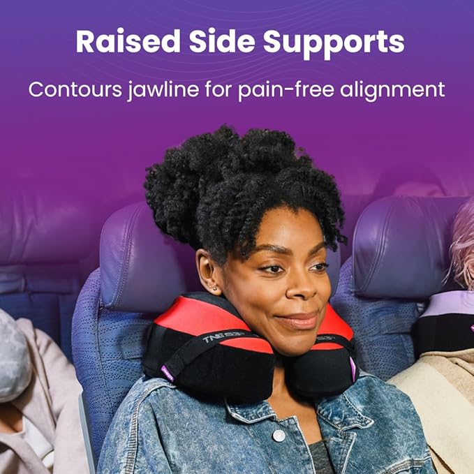 Cabeau Travel Neck Pillow for Airplanes – The Neck’s Evolution, TNE S3 – Supportive Memory Foam Design for Long Haul Flights – Attachable Seat Straps and 360° Support (Vegas Neon Yellow)