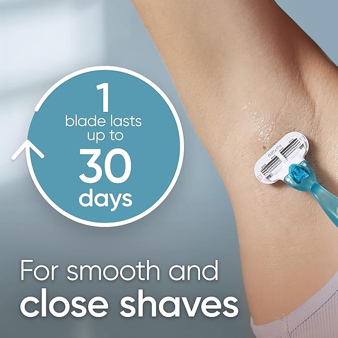 Gillette Venus Smooth Women's Razor Handle + 6 Refills with Soft-Grip Gel Handle