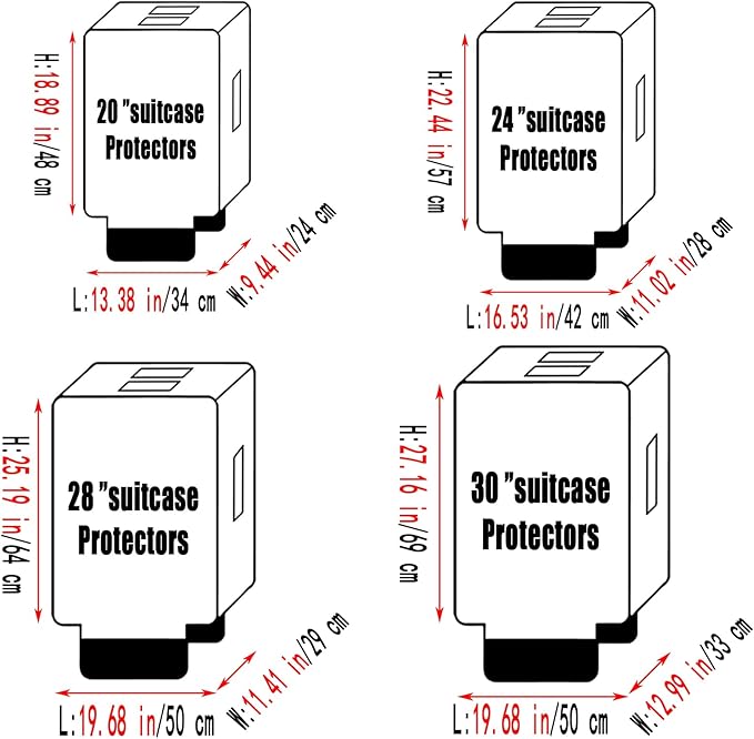 24 Inch Clear PVC Luggage Cover, 0.2mm Thick Lightweight Waterproof, Dustproof, Anti-Scratch Suitcase Cover, Luggage Covers for Suitcase TSA Approved, Fits 23"-24" Wheeled Luggage