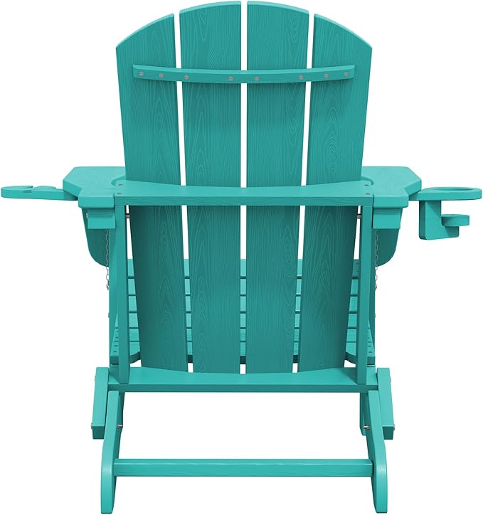 SERWALL Adirondack Chair with Cup Holders - Composite Adirondack Chairs HDPE Outdoor Chairs All Weather Use- Aruba