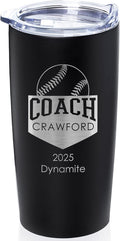 Lifetime Creations Custom Softball Coach Tumbler - Sotfball Coach Gifts for Men, Best Coach, Thank You Coaches, Softball Senior Night Gifts (Matte Black 20 Ounce Cup)