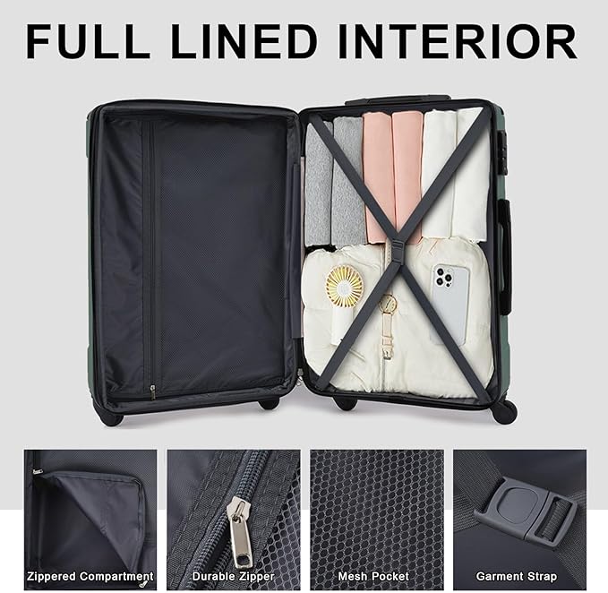 Merax 28 Inch Expandable Checked Luggage, Hardshell ABS Large Suitcase with Spinner Wheels, TSA Lock, Lightweight Travel Suitcase for Long Trips and Vacations