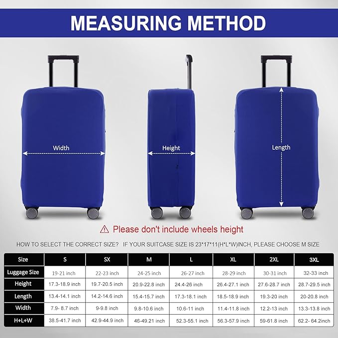 Travel Luggage Cover - Scratch-Resistant Fit 19-33 Inch, Blue, 3XL