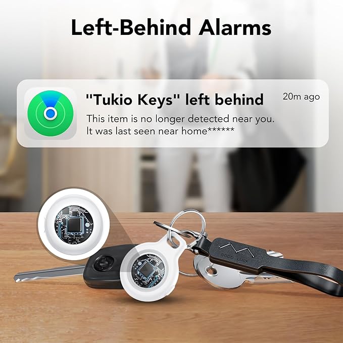 2025 New [Apple MFi Certified] (iOS Only) Air Tracker Tags-3 Pack, Bluetooth Tracker for Apple Find My, Replaceable Battery, Key Finder and Item Locator Smart Tag for Keys, Bags, Luggage, Pets, White