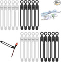 20pcs Silicone Cable Ties,Reusable Cable Management Organizer, Wire Ties，Travel Cord Ties，Cord Organizer for Bundling Cable Cords in Home,Office,Kitchen,School(White Black)