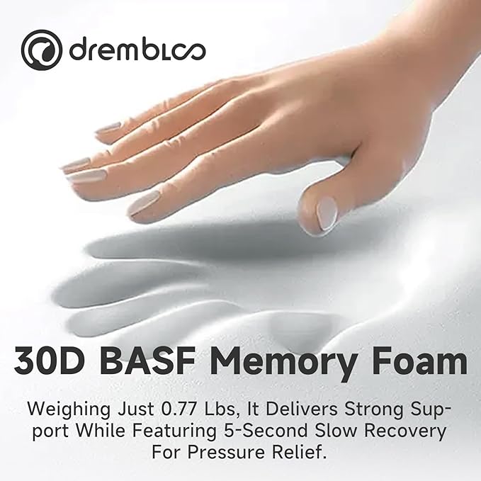 Neck Pillow Airplane, 100% Pure Memory Foam, Cooling Airplane Pillow, Travel Pillow, Travel Pillows for Airplanes, Plane, Flight Pillow, Gray
