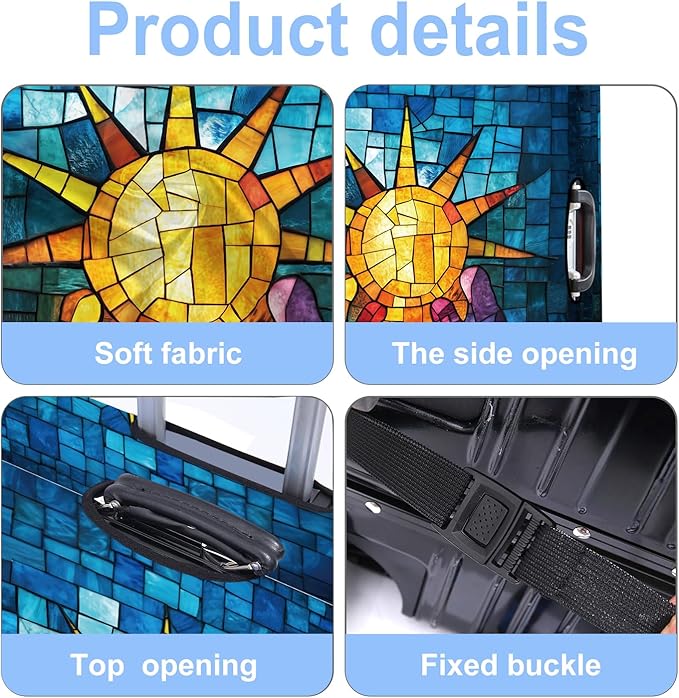 Luggage Cover Washable Suitcase Protector Anti-scratch Suitcase cover Fits 20-34 Inch Luggage (Sun, L(28-30inch suitcase))