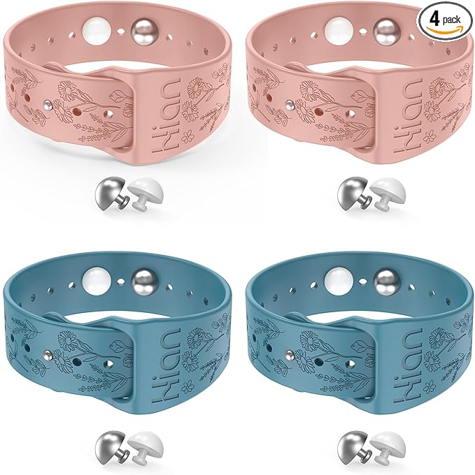 Hion Motion Sickness Bracelets Sea Sickness Wristbands for Motion Sickness/Morning Sickness/Pregnancy Nausea Anti Nausea Wristband Acupressure Nausea Bands Motion Sickness Bands（2Pairs-Bule+Pink）