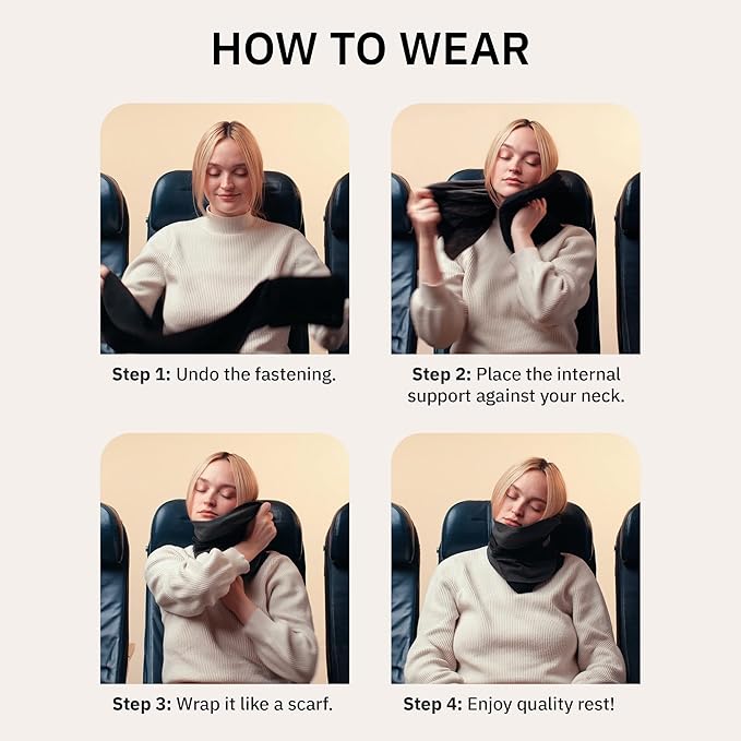 trtl Travel Pillow Cool for Neck Support - Cooling Plane Neck Pillow - with Breathable Fabric - Lightweight and Easy to Carry - Sorbet Yellow