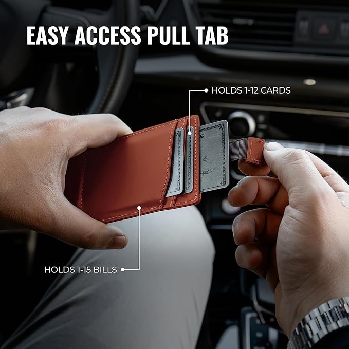 Kingly Cash Pocket Slim Wallet for Men - RFID Blocking Leather Card Holder - Minimalist Men’s Wallet for Front Pockets - Holds 1-15 Cards & Cash - Durable Italian Leather Wallets