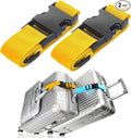 2Pack Luggage Straps for Suitcases, Travel Connector for Carry On Bag, Add Bag to Connect Two Suitcases, Adjustable Belt Attachment Accessories for Connect Your 3 Luggages, Yellow