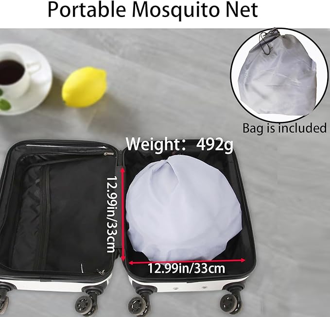 CMINGJ Large Pop Up Mosquito Tent, Portable Foldable Mosquito Net with Bottom for Bed, Camping, Travel, Patio, Suitable for Outdoor Indoor (78 * 28 * 27inch) (Gray Bottom & Gray Top)