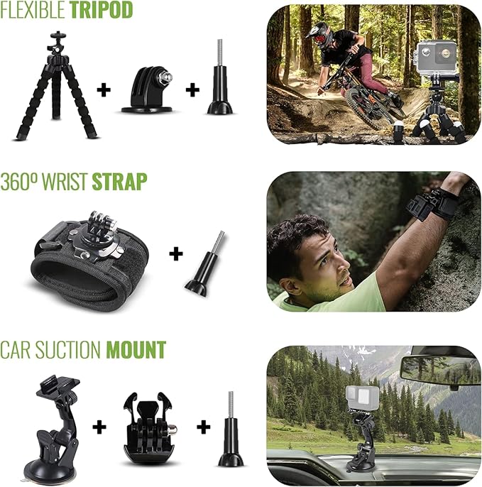 GoPro Hero (Go Pro Hero) Black Compact - Waterproof Action Camera with 4K Ultra HD Video, 12MP Photos, Stabilization + 50-in-1 Accessory Kit + 64GB Card + More