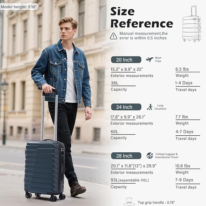 Coolife Carry On Luggage Airline Approved with Wheels Hard Shell Suitcase Spinner TSA Lock Telescopic Handle 20in-Wine Red