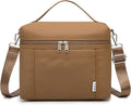 NOL Natural Organic Lifestyle Insulated Lunch Bags for Women Cooler Bag Lightweight Nylon Waterproof Lunch Box For Work (Medium(normal),Brown