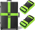 BILIONE Luggage Straps Belts TSA Approved Keep Suitcase Secure While Traveling, 79" Long Add a Bag Premium Accessory for Travel Bag Closure, 2 Pack Green