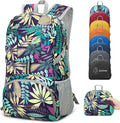 ZOMAKE Lightweight Packable Backpack 35L, Light Foldable Backpacks Water Resistant Collapsible Hiking Bag, Compact Folding Day Pack for Travel Camping(Mixed Color-Leaves)