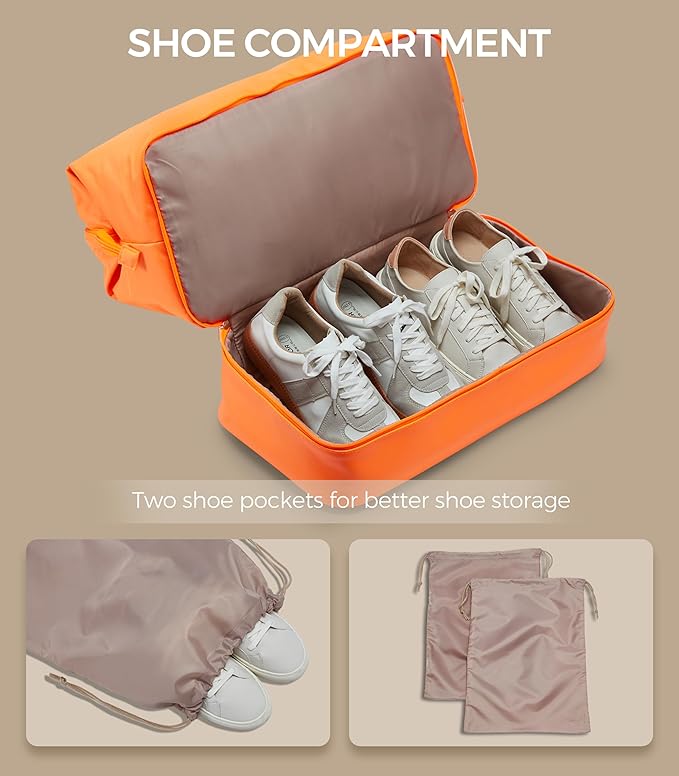 Weekender Bags for Women, Large Travel Duffel Bag with Shoes Compartment, Carry On Overnight Tote Bags with Toiletry Bags, Hospital Bags for Labor and Delivery