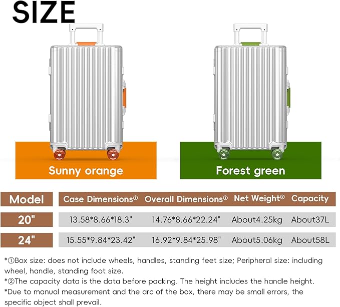 ROAMING 20 Inch Carry-On Luggage Durable All Aluminum Hardshell Suitcase - Zipperless Luggages Airline Approved with 360° Spinner Wheels, TSA Lock USB Port, Smart Organizational Pockets