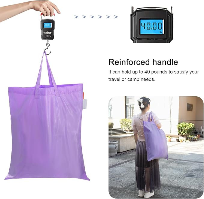 Polecasa Small Heavy Duty Laundry Bag with 130gsm Tear Resistant Fabric and Handles, Easy to Carry Durable Dirty Clothes Drawstring Bag, Perfect for College Dorm, Travel 21”x24”,Purple