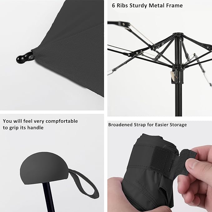 BAODINI Travel Mini Umbrella for Purse With Case Small Compact UV Sun Protection Sun Lightweight Tiny Pocket Umbrella for Women Kids and Men