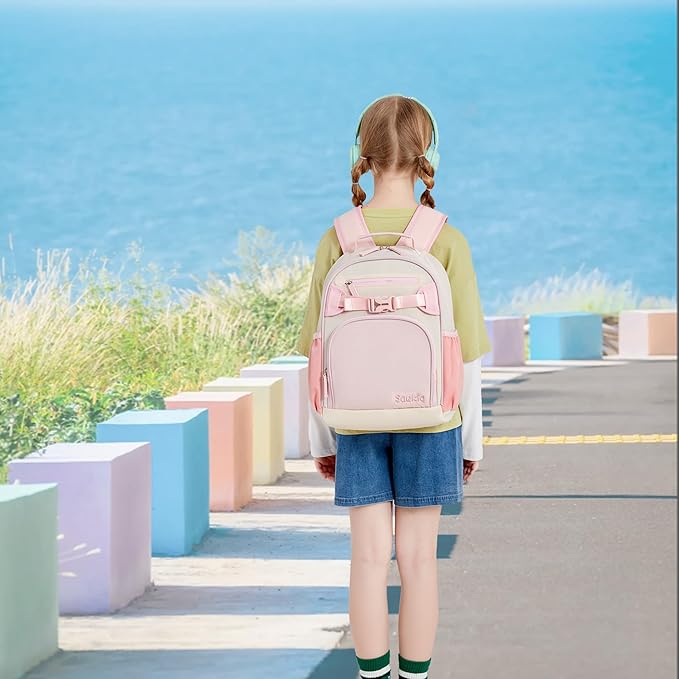 Lightweight Small Backpack for Kids Kindergarten Preschool Backpacks for Girls Ages 2-4-6 (Pink Cream)