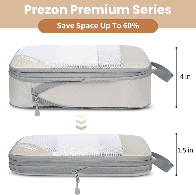 8 Set/6 Set/4 Set Compression Packing Cubes for Travel, Lightweight Vacation Travel Essentials, Travel Accessories for Suitcase Organizer Bags Set, Durable Luggage Organizer