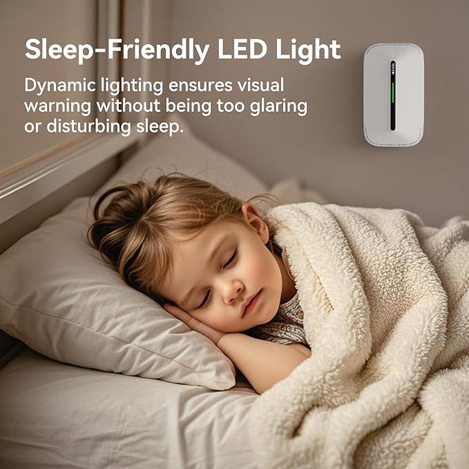Jemay Plug in Carbon Monoxide Detector,10 Year Battery CO Alarm Detectors with Test-Button & Breathing Light, Portable AC Power CO Monitor Detectors for Home/Hotel, Just Plug & Play, 1 Pack