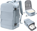 coowoz Travel Backpack Carry On for Women Man Gym Backpack with Laptop Compartment Mochila de Viaje Teacher Personal Item Backpacks Rucksack Airplane Accessories Must Haves Grey Blue Small