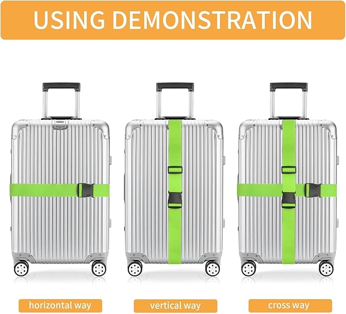 BILIONE 4 Pack Luggage Straps 79" Long Belts Keep Suitcase Secure While Traveling, TSA Approved Add a Bag Premium Accessory for Travel Bag Closure (2PCS Black + 2PCS Pink)