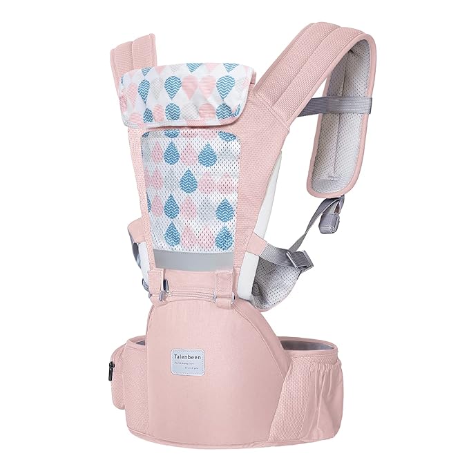 Baby Carrier 6-in-1 Newborn to Toddler, Baby Carrier with Hip Seat Lumbar Support 7-41 lbs, Baby Soft Carrier for All Seasons & Positions, Adjustable Size for Shopping Hiking Travelling