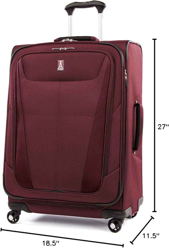 Travelpro Maxlite 5 Softside Expandable 2-Piece Luggage Set — Carry-On and Medium Checked Luggage — Burgundy