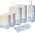 Narwey 6 Set Compression Packing Cubes for Travel Kids Women Carry on, Packing Organizers Bag for Backpack Luggage Suitcase Duffle Bags
