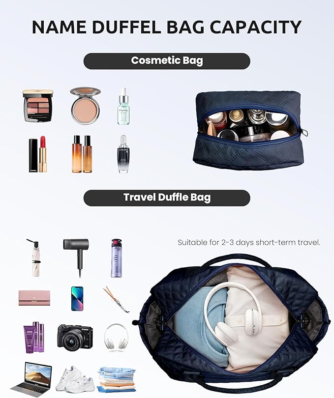 Gifts for Teen-Girls-Initial Duffle Bag with Shoe Compartment, Personalized Weekender Bag, Monogram Overnight Bag, Travel Bag with Makeup Bag，Birthday Gift Graduate Gifts for Her (Letter H)