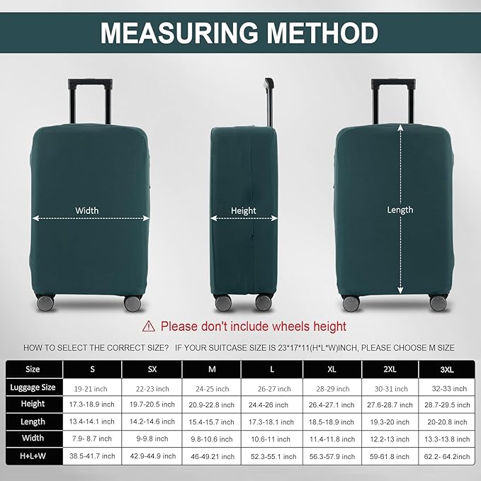 Travel Luggage Cover - Scratch-Resistant Fit 19-33 Inch, Avocado Green, 3XL