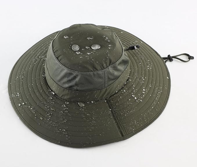 Home Prefer UPF50+ Mens Sun Hat Wide Brim Fishing Hat Foldable Large Brim UV Protection Sun Hat for Men Women Beach Gardening