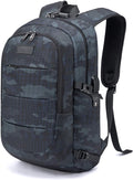 Tzowla Business Laptop Backpack Water Resistant Anti-Theft Backpack with USB Charging Port and Lock 15.6 Inch Computer Backpacks for Women Men, Casual Hiking Travel Daypack (Navy Blue Camo)