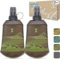 UTOBEST 200ml Soft Flask, 2 Pack Flexible TPU Hydration Water Bottle, Collapsible with 28mm Caliber for Running, Hiking, Cycling, Climbing, and Marathon Green
