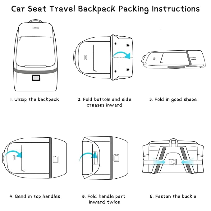 Car Seat Travel Bag,Padded Car Seats Backpack with Steel Cable Handle and Reflective Stripes, Large Durable Carseat Carrier Bag,Airport Gate Check Bag,Infant Seat Travel Bag with Shoulder Strap,Grey