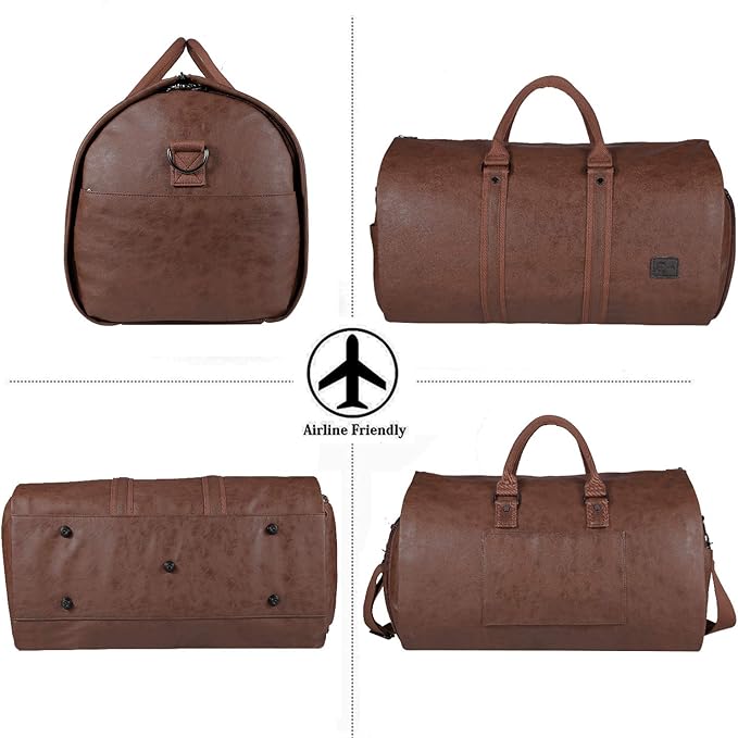 seyfocnia Convertible Travel Garment Bag,Carry on Garment Duffel Bag for Men Women - 2 in 1 Hanging Suitcase Suit Business Travel Bag