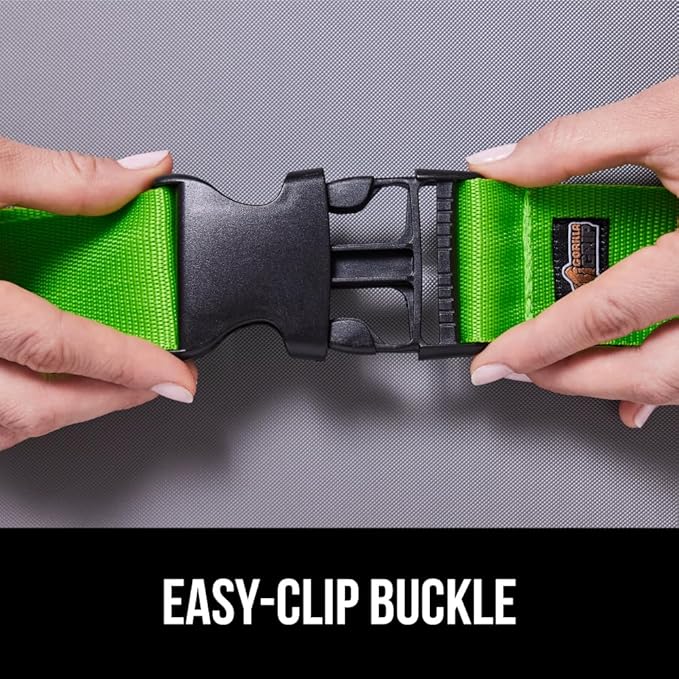 GORILLA GRIP Heavy Duty 8 Pack Adjustable Luggage Straps for Suitcases, Easy to Identify Travel Belt Connector Holds Suitcase Together, Extends Life of Bag, Strap Connects Two Bags, Accessories Green