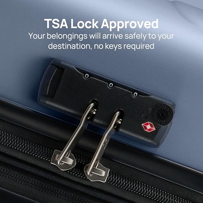Carry on Luggage 22 X 14 X 9 Airline Approved, 20 Inch Luggage for 3-5 Days Travel, Double Spinner Wheels, 100% Hardshell PC, TSA Lock (03-Shadow (Basic), Checked 26-Inch)
