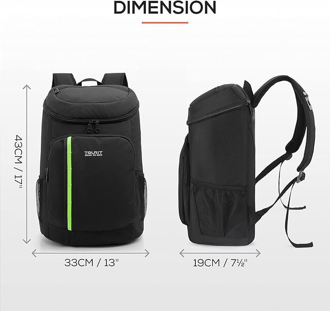 TOURIT Cooler Backpack 30 Cans Lightweight Insulated Backpack Cooler Leak-Proof for Men and Women