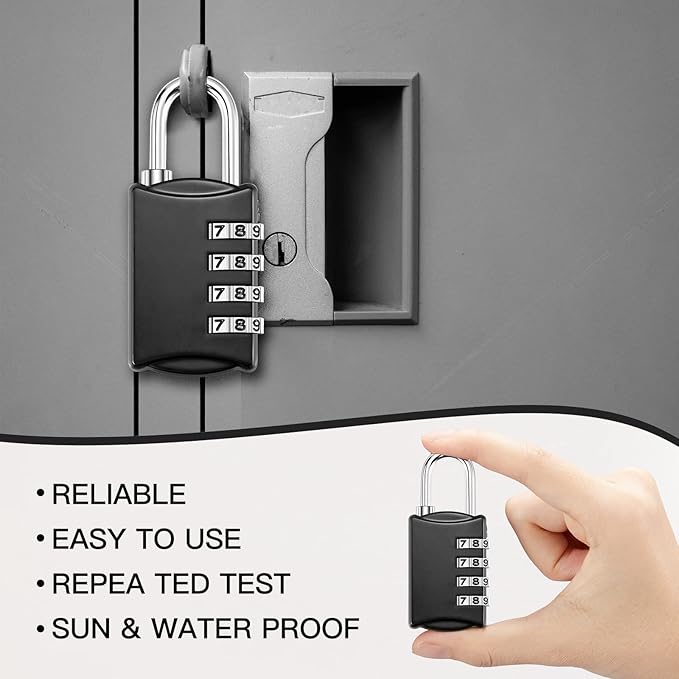 Sadnyy 15 Pcs 4 Digit Combination Locks Combination Padlock Luggage Number Locks Outdoor Waterproof Resettable Padlock for Door Traveling School Gym Locker Suitcases Employee Hasp Storage