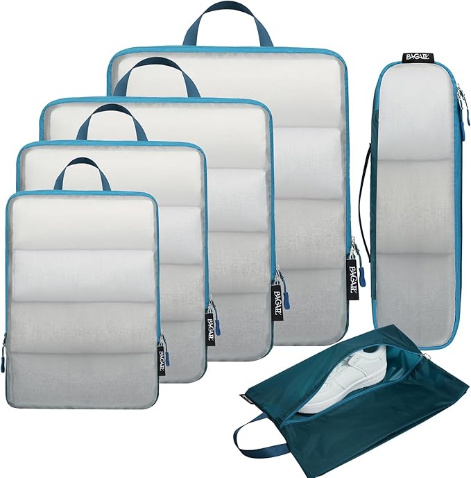BAGAIL 6 Set Ultralight Compression Packing Cubes Packing Organizer for Travel Accessories Luggage Suitcase Backpack