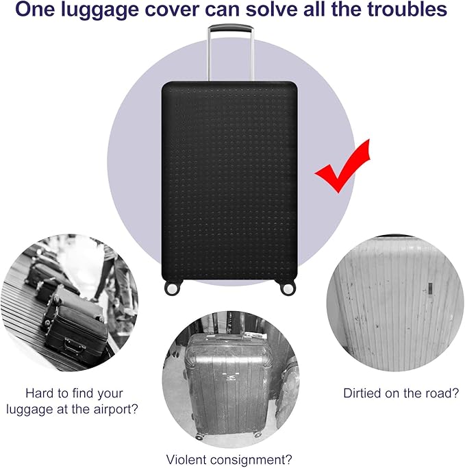 7-Mi Travel Suitcase Protective Cover 26"-28" Suitcase Protective Cover & High Elastic Spandex Size L
