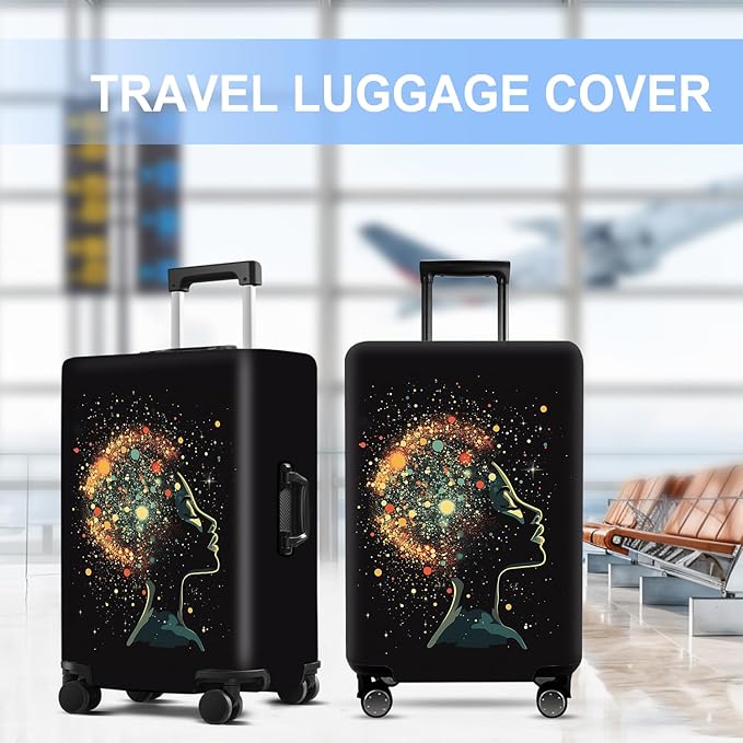 Luggage Cover Washable Suitcase Protector Anti-scratch Suitcase cover Fits 20-34 Inch Luggage (Girl-7, S(20-22inch suitcase))