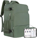 Personal Item Backpack, Carry on Travel Backpack with Multi-Pockets, Waterproof Casual College 16inch Laptop Backpack for Men Women, Army Green