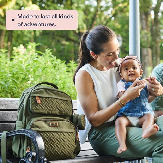 BabbleRoo Diaper Bag Backpack, Travel Backpack with Changing Pad, Pacifier Case & Stroller Straps, Multifunction, Waterproof, Unisex – Black